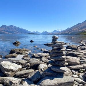 Mt Earnshaw from the beach, Glenorchy